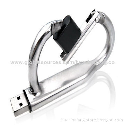 Climbing Hook-shaped USB Memory, Metal Material, 128MB to 32GB Capacity/30g/User-define Color/USB2.0